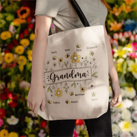 Family Personalized Garden Bees Zippered Bag For Grandma - Joliny