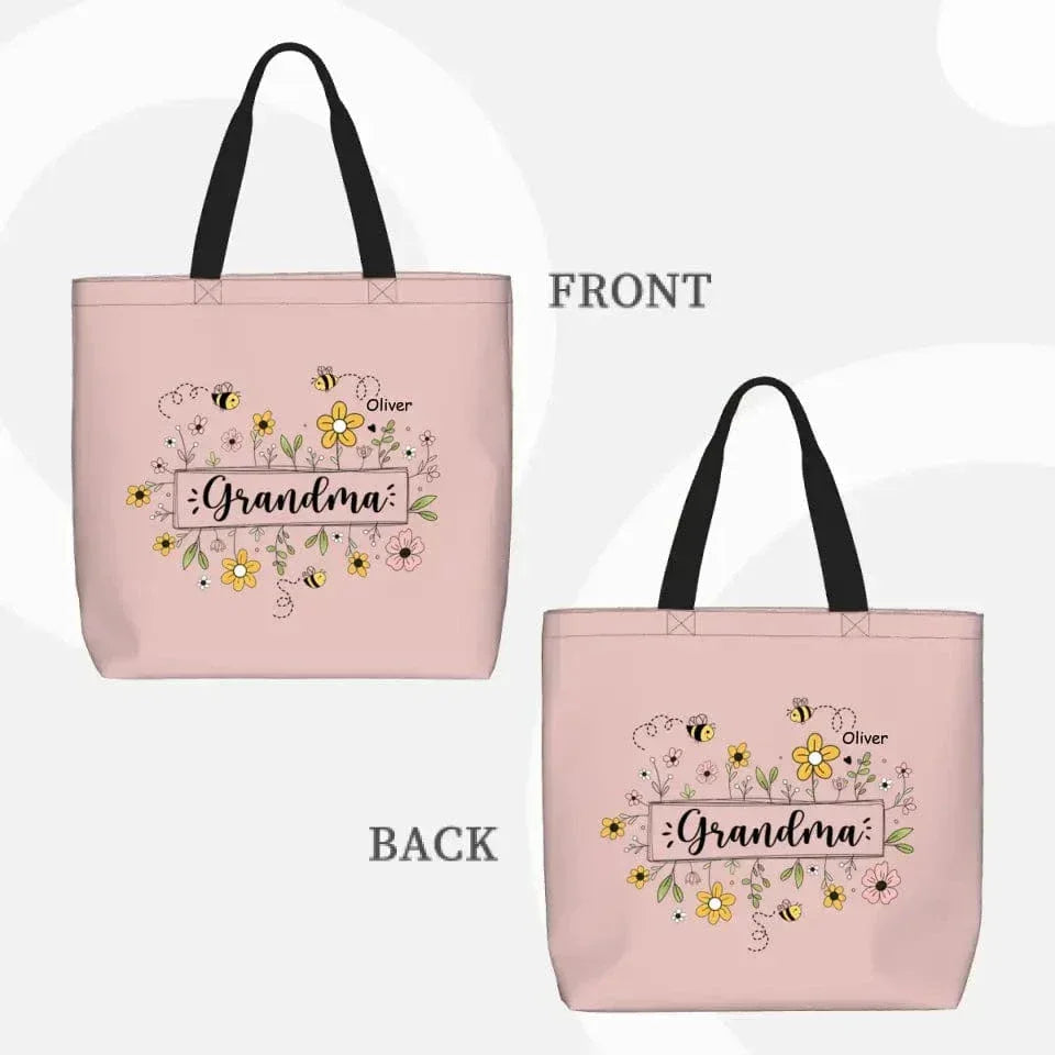 Family Personalized Garden Bees Zippered Bag For Grandma - Joliny