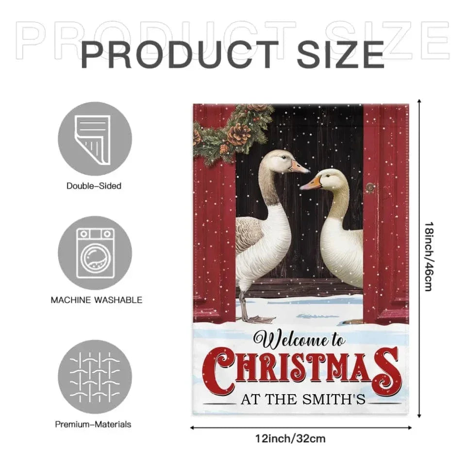 Farmhouse Christmas Gifts Custom Surname Personalized Garden Flags - Christmas Gifts for the Family - Joliny