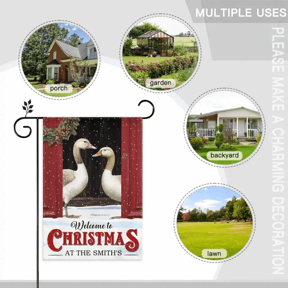 Farmhouse Christmas Gifts Custom Surname Personalized Garden Flags - Christmas Gifts for the Family - Joliny