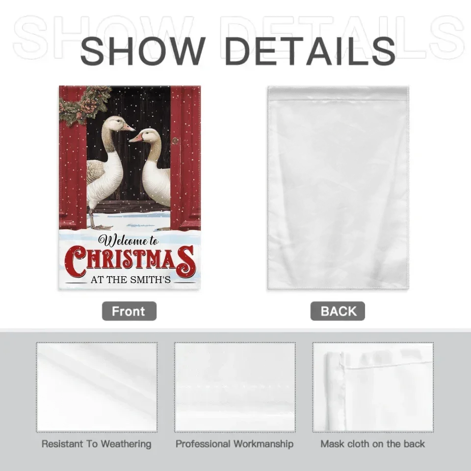 Farmhouse Christmas Gifts Custom Surname Personalized Garden Flags - Christmas Gifts for the Family - Joliny