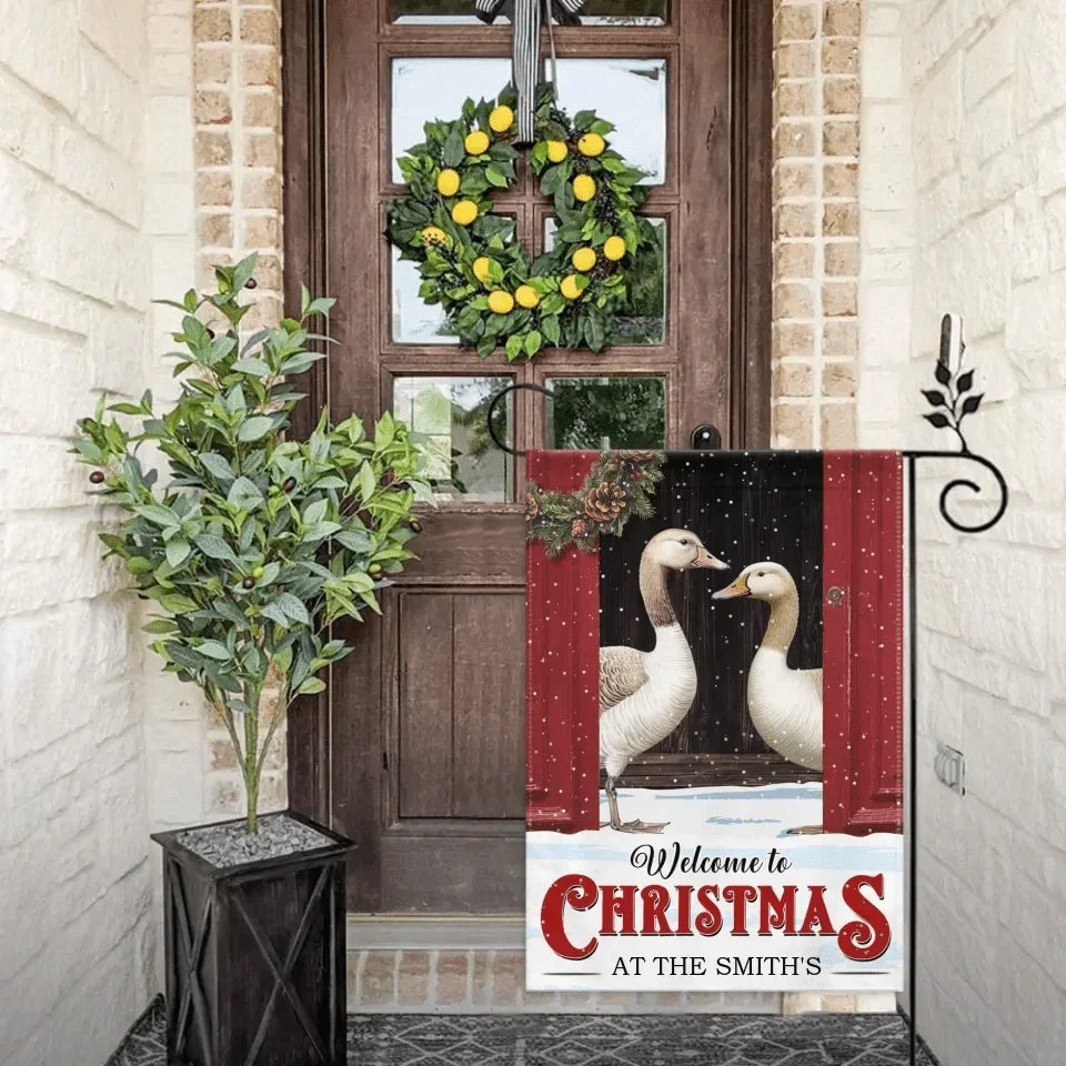 Farmhouse Christmas Gifts Custom Surname Personalized Garden Flags - Christmas Gifts for the Family - Joliny