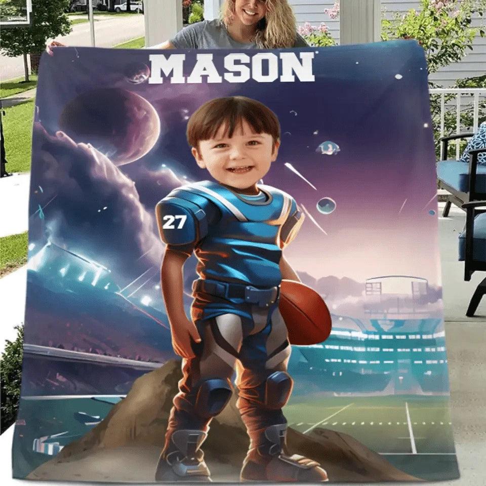 Football Competition - Personalised Photo Customised Blanket- Gifts for Football Players,Fans,Boy - Joliny