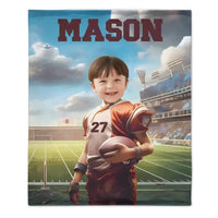Football Competition - Personalised Photo Customised Blanket- Gifts for Football Players,Fans,Boy - Joliny
