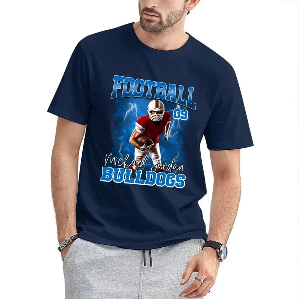 Football Theme - Personalised Photo T-Shirt - Gifts for Football Fans,Players - Joliny