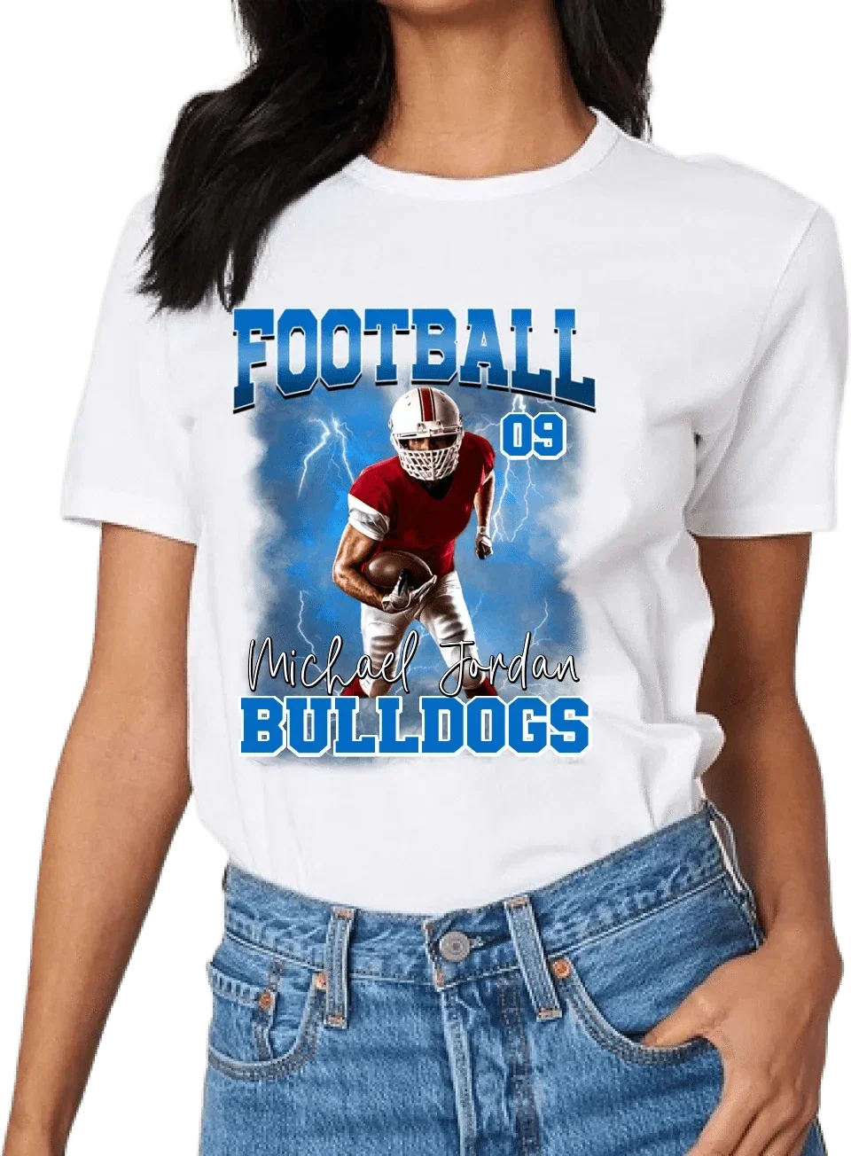 Football Theme - Personalised Photo T-Shirt - Gifts for Football Fans,Players - Joliny