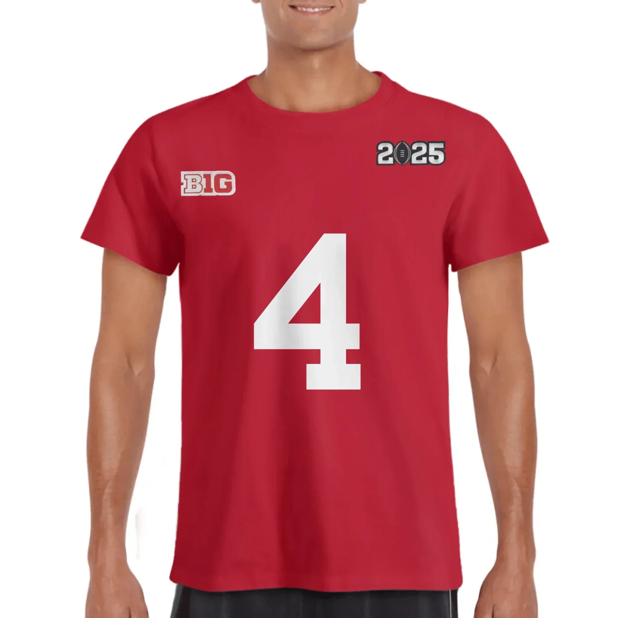 Football Themed T-shirt - CFP Final Patch 2025 Apparel with Personalized Numbers - A Gift For Players,Football Lovers
