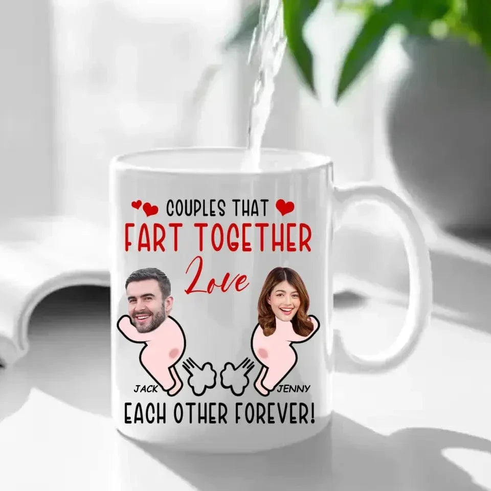 Funny Custom Face Coffee Mug - Love Each Other Forever, Valentine's Gifts