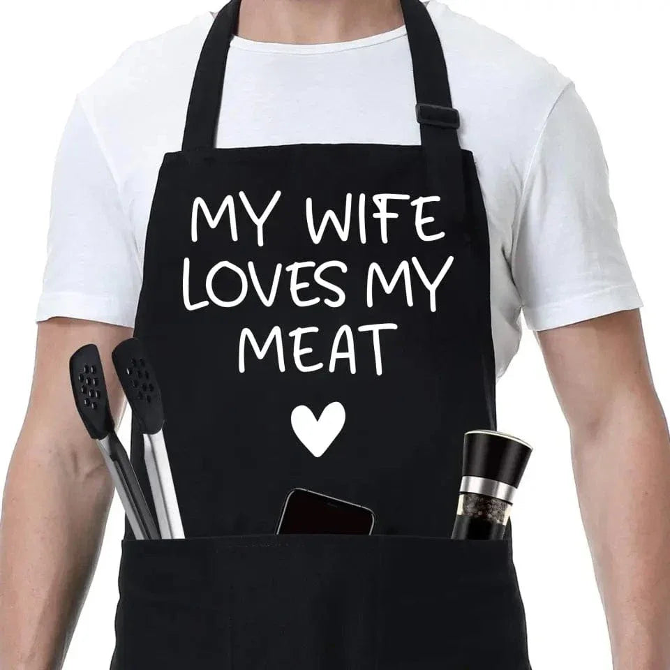Funny Husband Apron - Men's Naughty Anniversary, Fathers Day, Birthday Gifts - Husband Gifts from Wife - Joliny