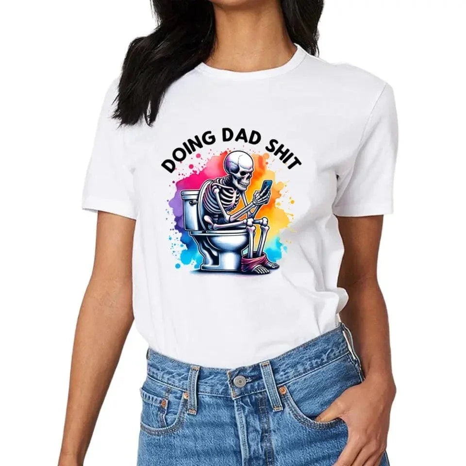 Funny Skeleton Toilet Sublimation Design, Trendy Father's Day T-Shirt - Joliny