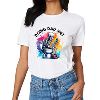 Funny Skeleton Toilet Sublimation Design, Trendy Father's Day T-Shirt - Joliny