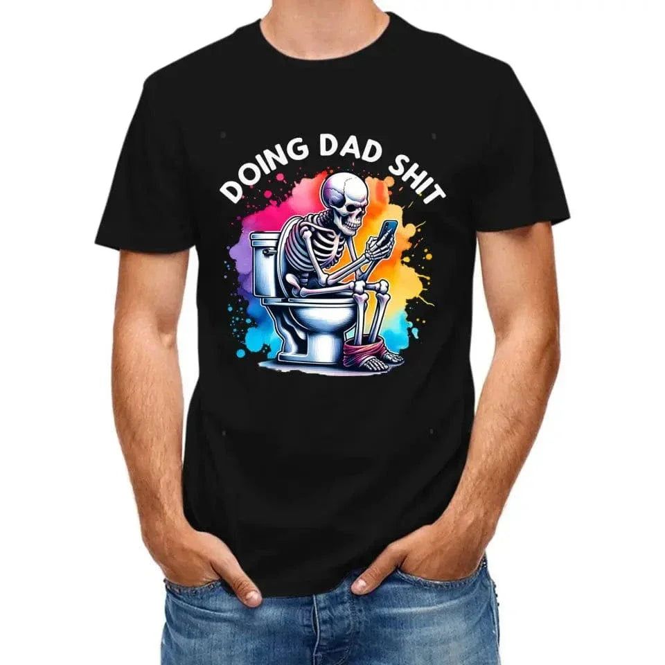 Funny Skeleton Toilet Sublimation Design, Trendy Father's Day T-Shirt - Joliny