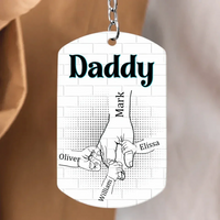Gift For Dad - Be Safe Kids Holding Hands Stainless Steel Keychain - Joliny