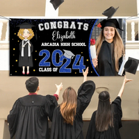 Glitter and Star Styles Congratulations Class Of 2024, Custom Photo - Joliny