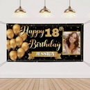 Golden Balloon Banner Sends Blessings, May Every Birthday Be As Bright As A Star - Joliny