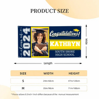 Graduation Banner 2024 Personalized - Your Own School Colors, Message - Joliny