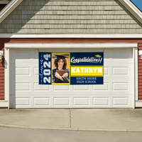 Graduation Banner 2024 Personalized - Your Own School Colors, Message - Joliny