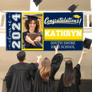 Graduation Banner 2024 Personalized - Your Own School Colors, Message - Joliny