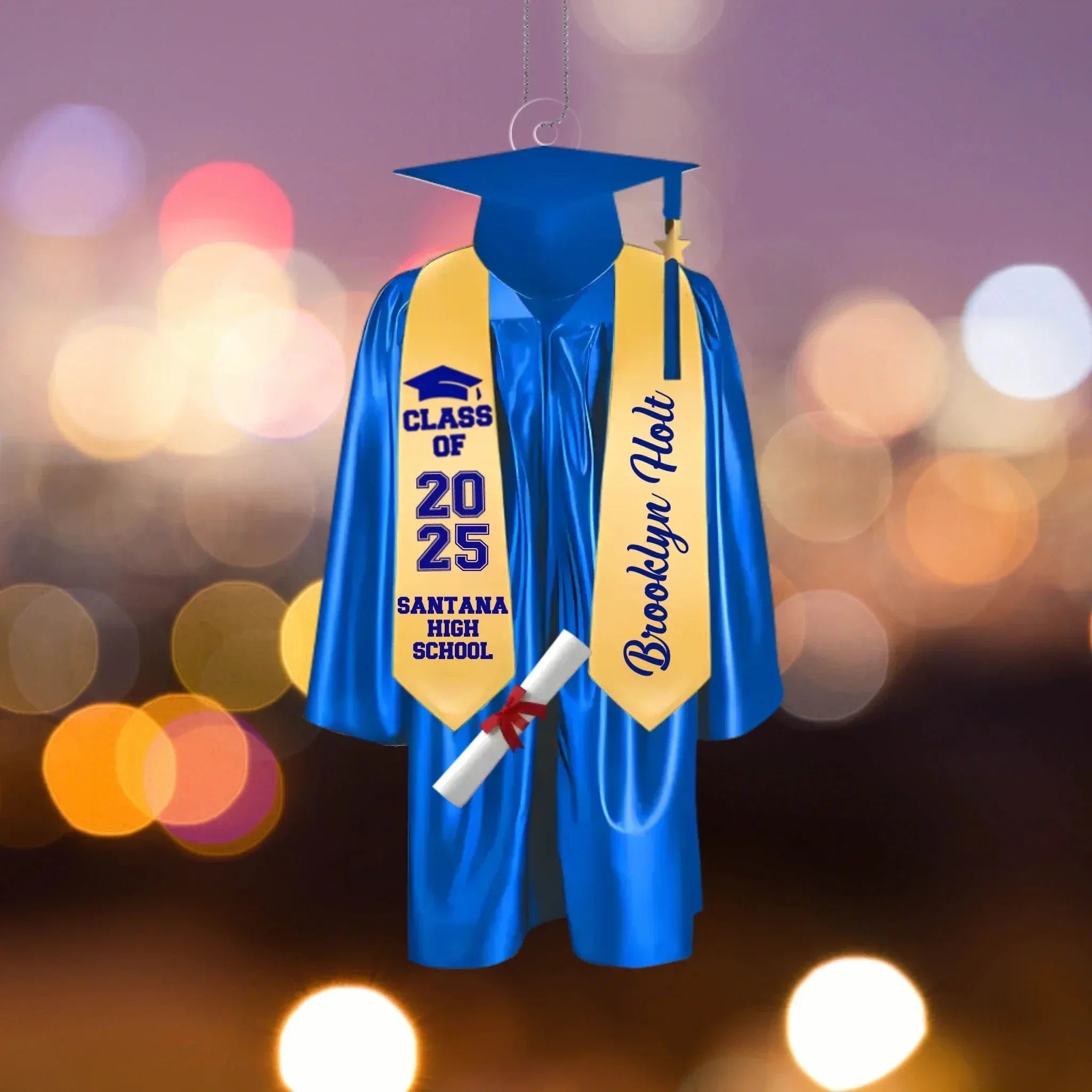 Graduation Gift Decoration Hanging - Personalised Graduation Gown and Name Acrylic Charms - Gifts for Graduate,Grandchildren,Friend