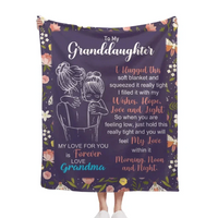 Granddaughter's And Grandson's Gift-Sweet Words Blanket - Joliny