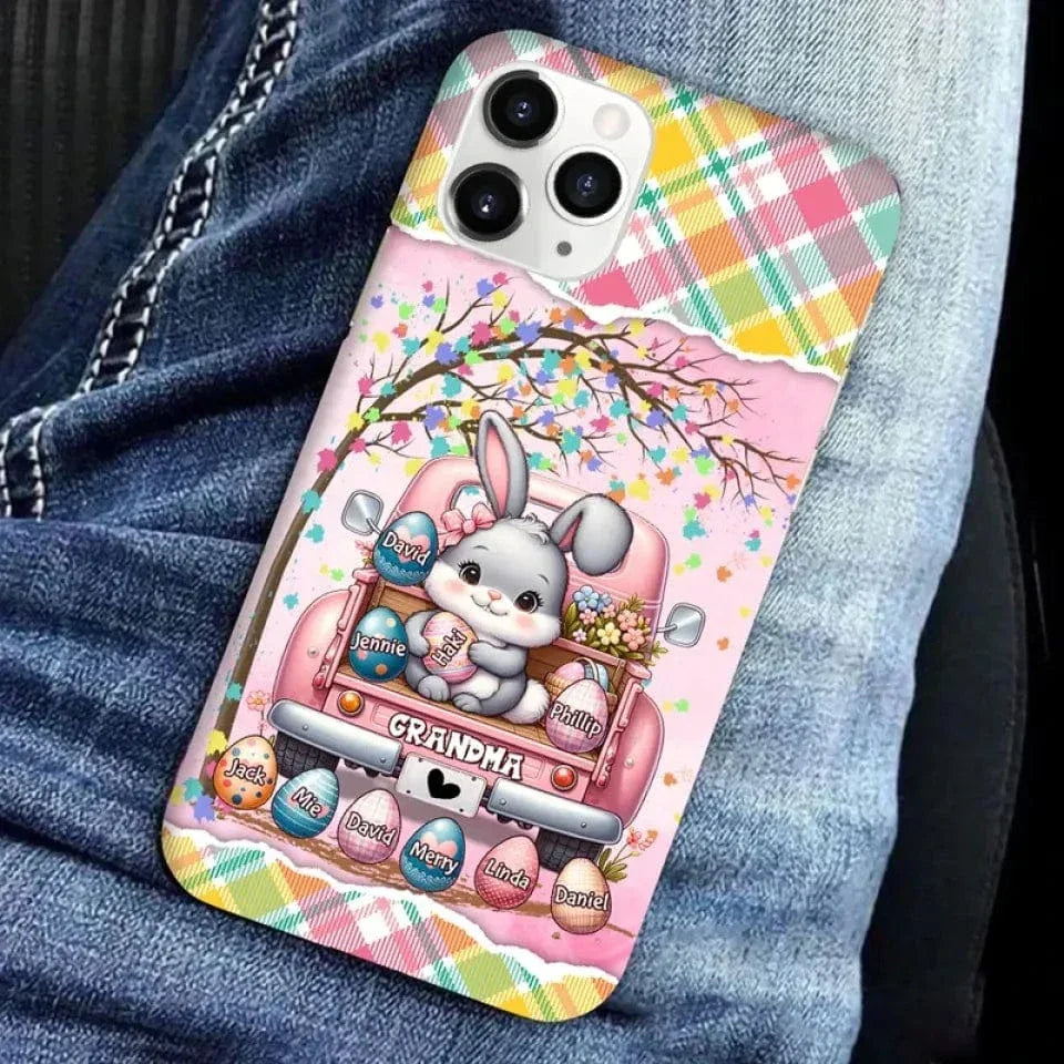 Grandma Bunny With Easter Egg Grandkids Personalized Phone case