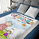 Grandma's Custom Blanket - Personalized title nicknames, names, and cartoon characters in a cozy blanket - A Gift For Grandma,Children,Family - Joliny