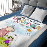 Grandma's Custom Blanket - Personalized title nicknames, names, and cartoon characters in a cozy blanket - A Gift For Grandma,Children,Family - Joliny