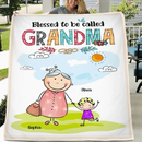 Grandma's Custom Blanket - Personalized title nicknames, names, and cartoon characters in a cozy blanket - A Gift For Grandma,Children,Family - Joliny
