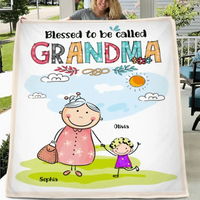 Grandma's Custom Blanket - Personalized title nicknames, names, and cartoon characters in a cozy blanket - A Gift For Grandma,Children,Family - Joliny