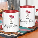Grandma's Garden Birth Flowers - Personalized Accent Mug Gift For Grandma, Mommy - Joliny