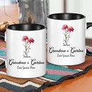 Grandma's Garden Birth Flowers - Personalized Accent Mug Gift For Grandma, Mommy - Joliny