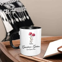 Grandma's Garden Birth Flowers - Personalized Accent Mug Gift For Grandma, Mommy - Joliny
