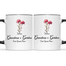 Grandma's Garden Birth Flowers - Personalized Accent Mug Gift For Grandma, Mommy - Joliny