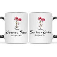 Grandma's Garden Birth Flowers - Personalized Accent Mug Gift For Grandma, Mommy - Joliny