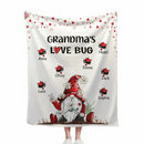 Grandma's Love Bugs Gnome - Personalized Scissorhands Old Man In Red Hat Blanket - Joliny
