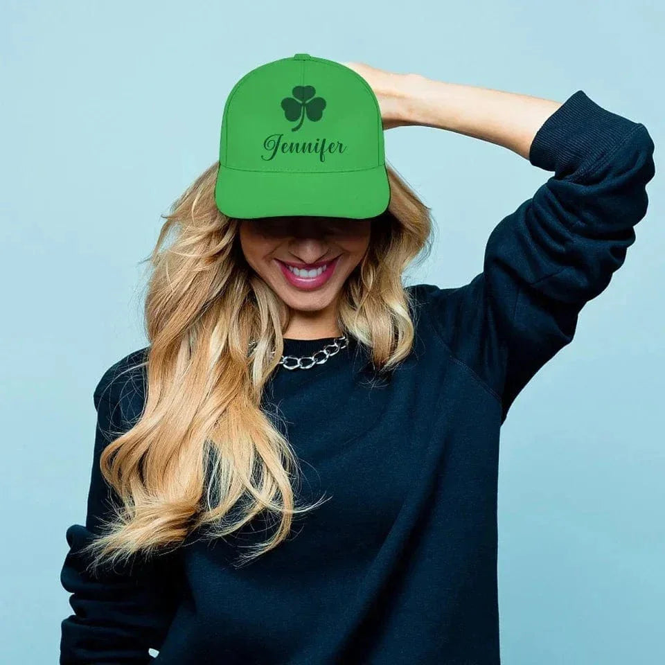 St. Patrick's Day Shamrock - Personalized Name Custom Hat - Gifts for Family Friends