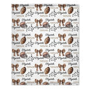“Gridiron Grace” - Personalized Name Custom Soccer Bow Baby Girl Blanket - Gift for Newborn Baby Girl - Joliny