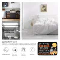Halloween - Well Behaved Children Welcome - Personalized Decorative Mat - Joliny