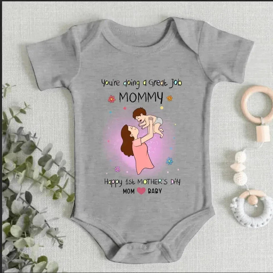 Happy 1st Mother's Day Baby Onesie - Personalized Baby Onesie - Joliny