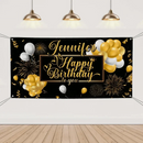 Happy Birthday Backdrop Banner - Personalised Party Banner - Gift For Birthday Person - Joliny