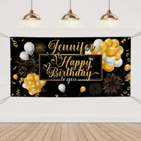 Happy Birthday Backdrop Banner - Personalised Party Banner - Gift For Birthday Person - Joliny