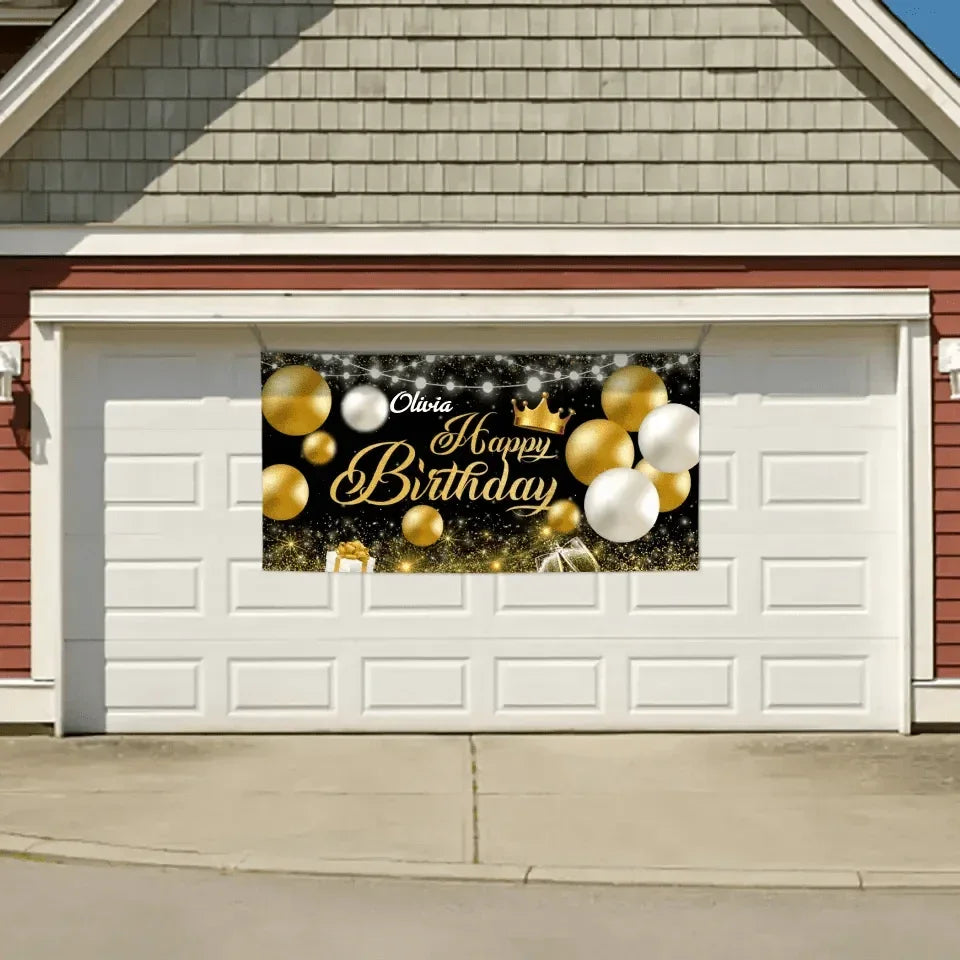 Happy Birthday Backdrop Banner - Personalised Party Banner - Gift For Birthday Person - Joliny