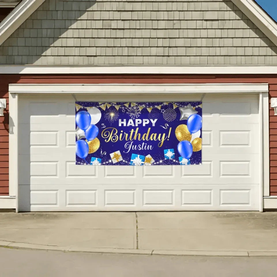 Happy Birthday Backdrop Banner - Personalised Party Banner - Gift For Birthday Person - Joliny
