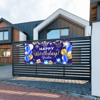 Happy Birthday Backdrop Banner - Personalised Party Banner - Gift For Birthday Person - Joliny