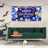 Happy Birthday Backdrop Banner - Personalised Party Banner - Gift For Birthday Person - Joliny