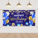 Happy Birthday Backdrop Banner - Personalised Party Banner - Gift For Birthday Person - Joliny