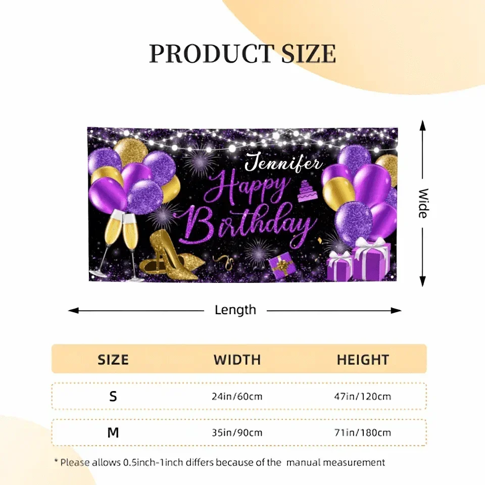 Happy Birthday - Personalised Firework Banner - Gift For Birthday Person,Party - Joliny