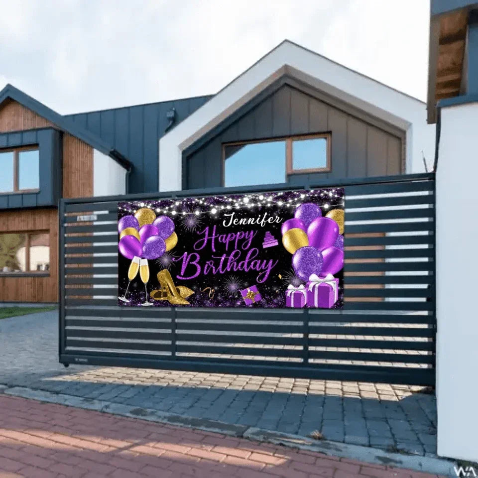 Happy Birthday - Personalised Firework Banner - Gift For Birthday Person,Party - Joliny