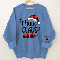 Happy Christmas - Personalised Nana Claus Christmas And Grandkids Sweatshirt - Gifts for Family - Joliny