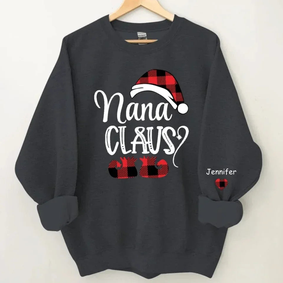 Happy Christmas - Personalised Nana Claus Christmas And Grandkids Sweatshirt - Gifts for Family - Joliny
